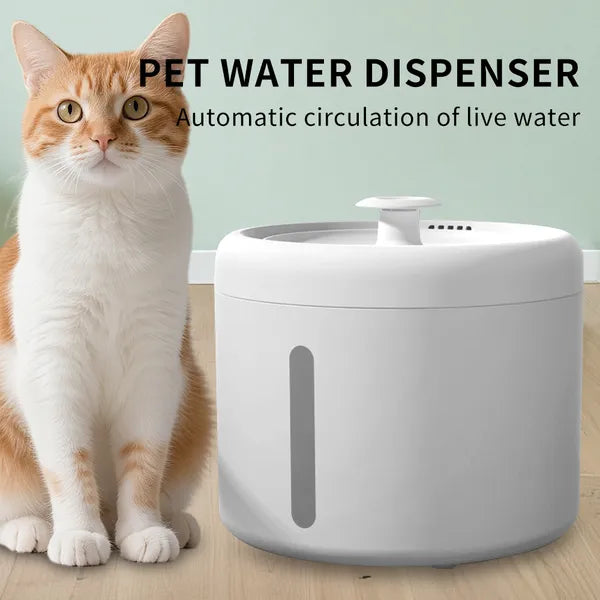 2500ml USB Round Pet Water Fountain Automatic Cat Dispenser With