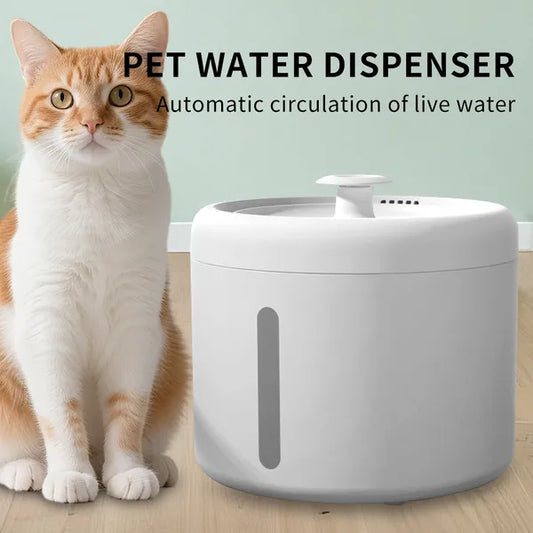 2500ml USB Round Pet Water Fountain Automatic Cat Dispenser With