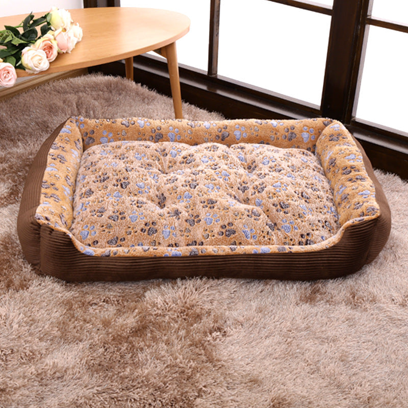 Pet Dog Beds Mats Soft Plush Warm Sofa Kennel Sleep Basket For
