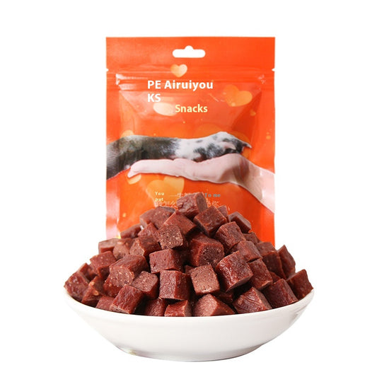 Dog Snacks Dried Beef Cubes Wholesale Pet Chicken Grain Training