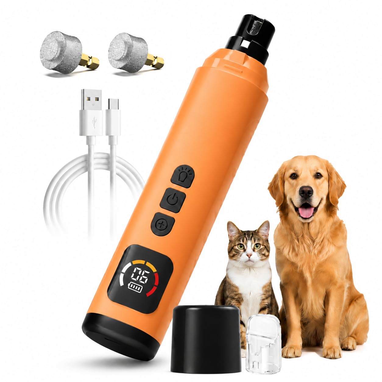 Dog Nail Grinder Quiet Pet Trimmer For Dogs And Cats 6 Speeds Dual