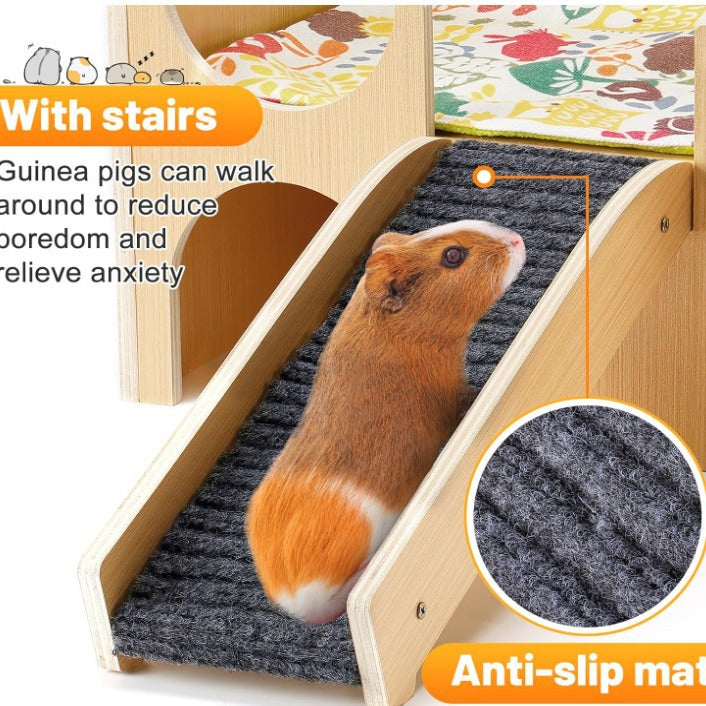 Wooden Guinea Pig House Hamster Hideout Toy