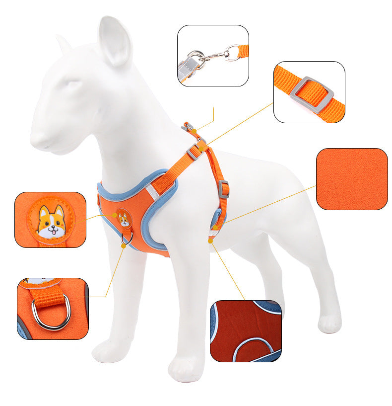 Dog Harness Cat Reflective Dogs Leashs Soft Mesh Chest Strap