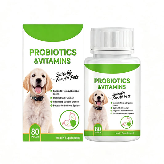 Pet Probiotics Vitamin Tablets For Dogs Cats Gut Health Supplement