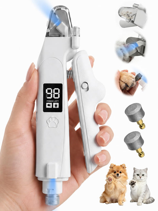 Dog Nail Clippers With Light 2-in-1 Clipper Grinder Trimmer For