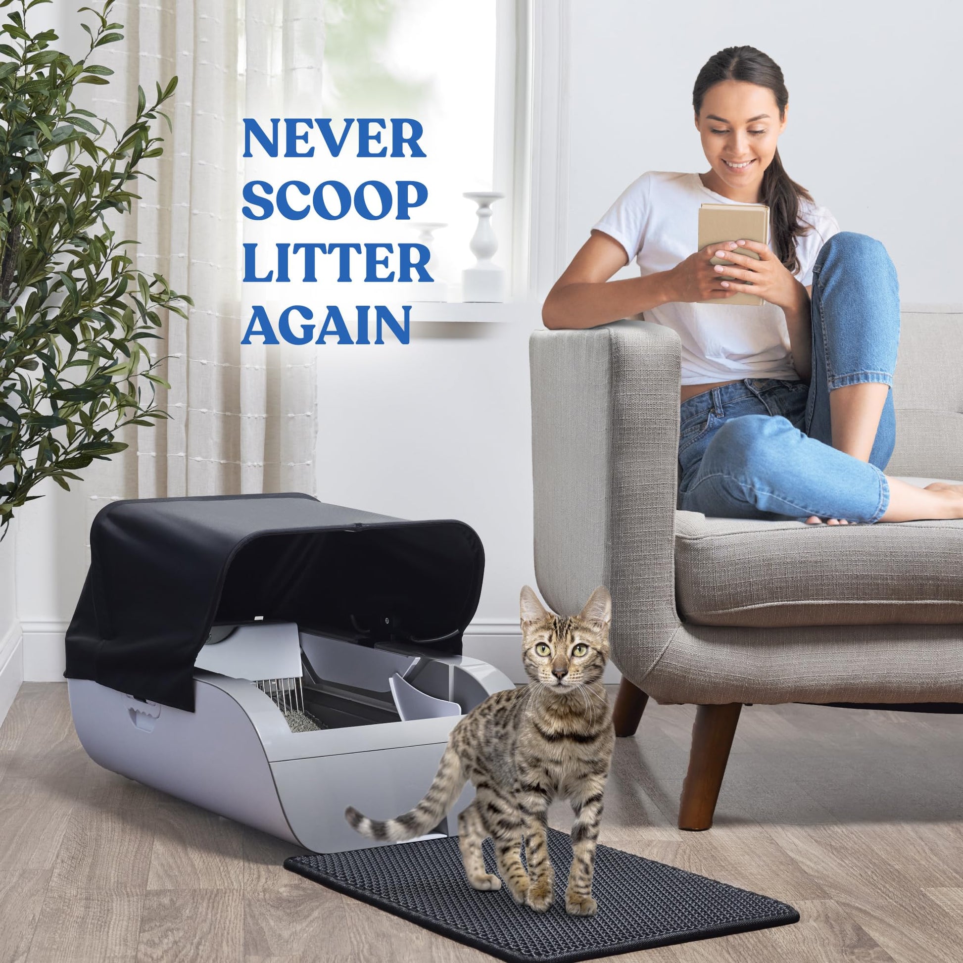 Smart Cat Litter Box Wide Opening