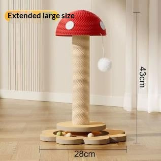 Red Mushroom Cat Scratching Post Toy