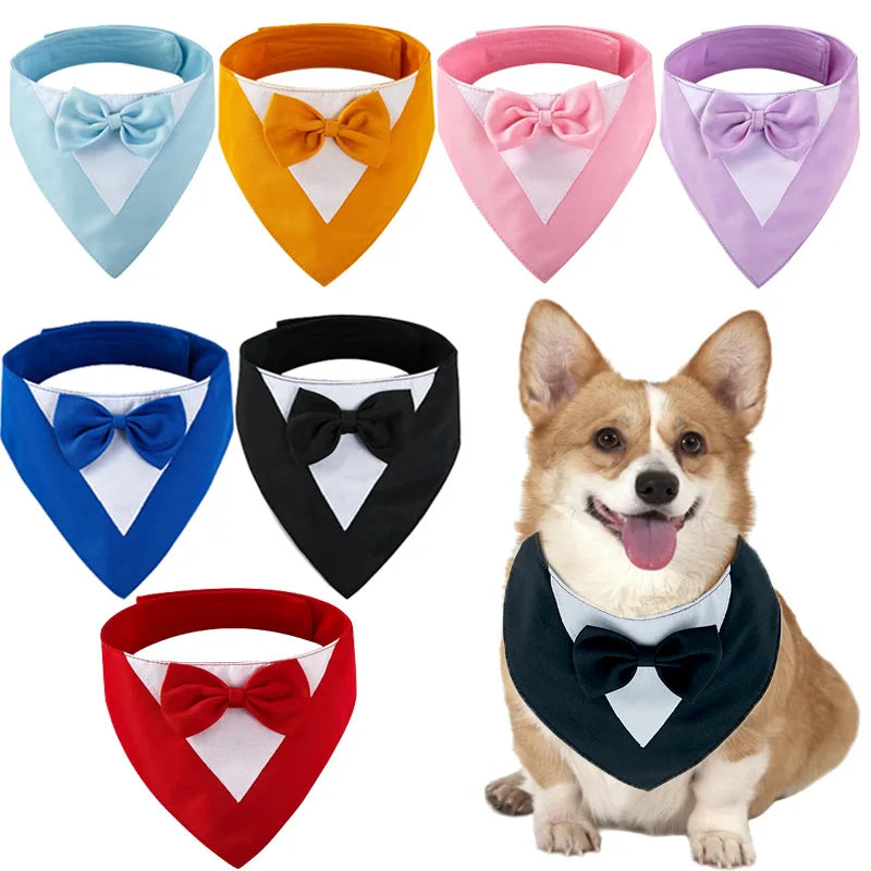 Pet Triangle Bib Bow Saliva Towel Pet Collar Dog Clothing Cat Puppy