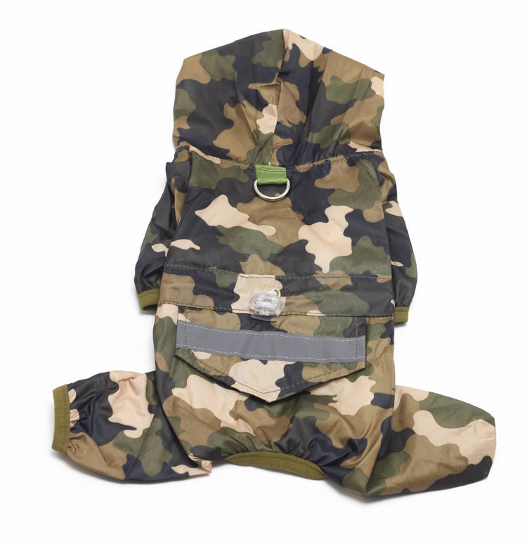 Pet Raincoat Dog Four-leg Hooded