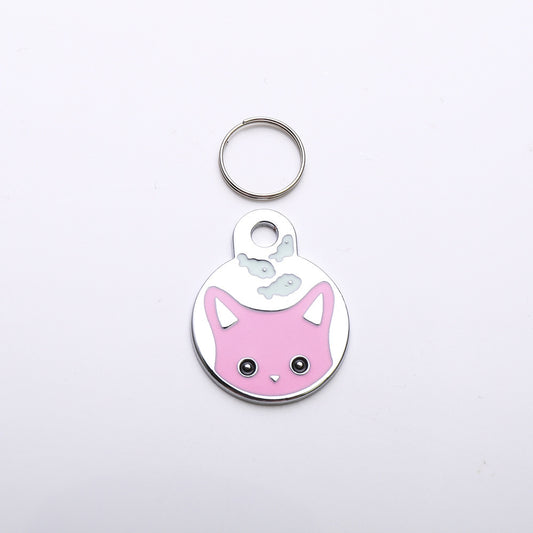 Pet Dog Brand Cute Cartoon Cat And Fish Printed Necklace Pendant