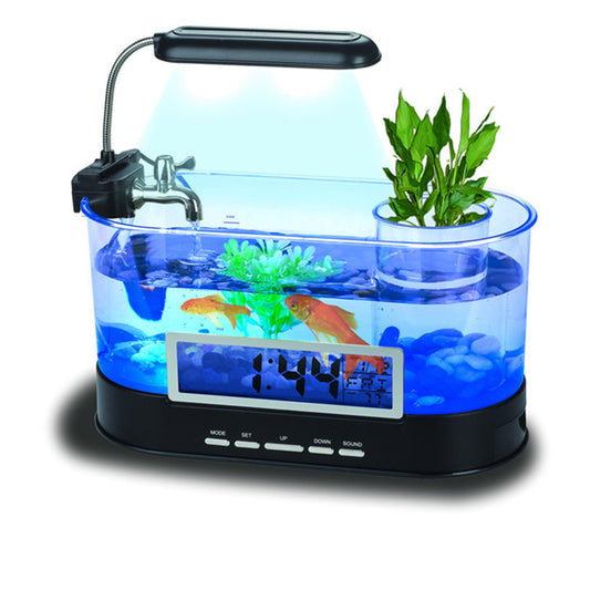 USB Desktop Streaming Mini Aquarium Time Date Week Temperature