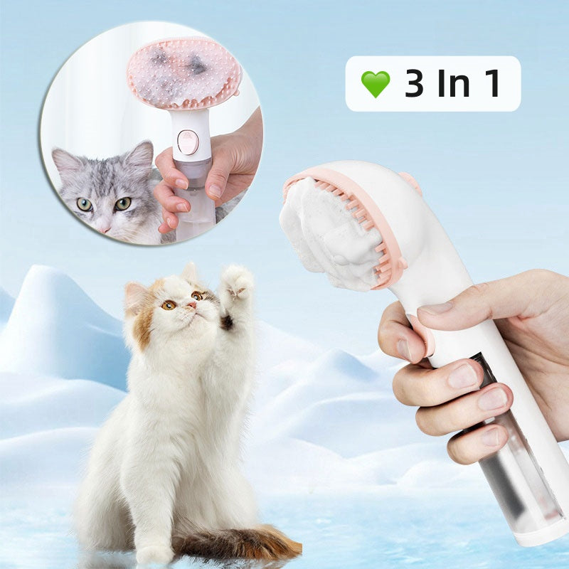 3-in-1 Pet Steam Brush Pet Cleaning Adjustable Comb Wash-free Hair