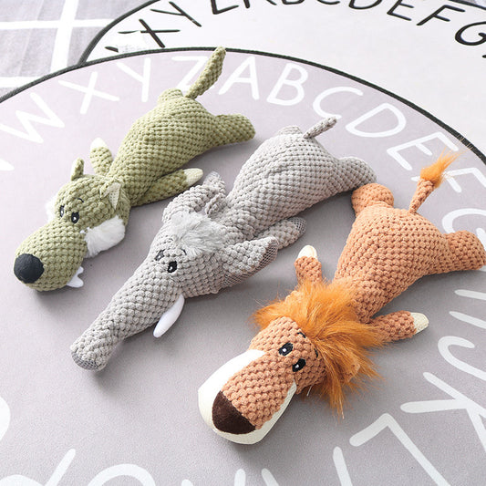 Plush Cartoon Puppy Dog Toy Pet Chew Squeak Toys For Small Dogs