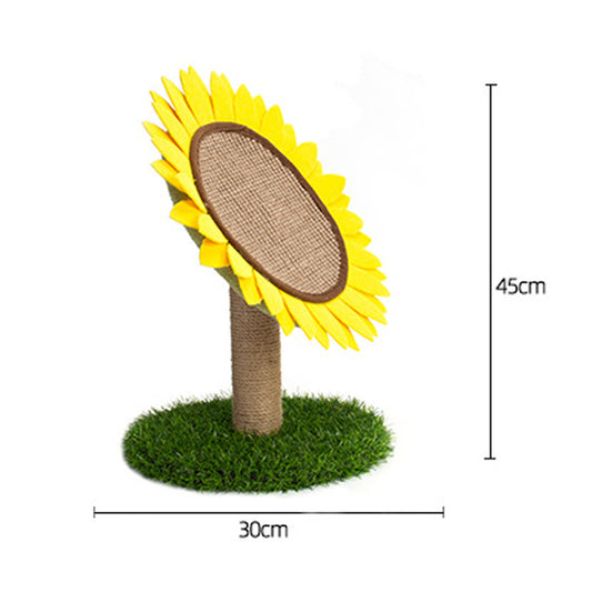 Sisal-covered Cat Claw Scratcher Pole With Sunflower Scratching