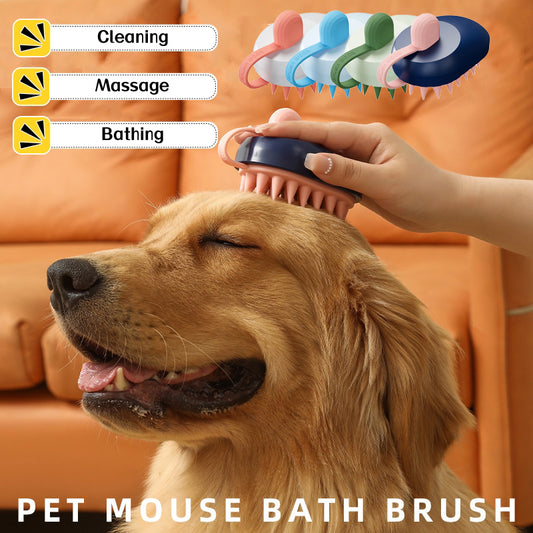 Soft Silicone Pets Hair Remover Comb Handheld Bath Shower Shampoo