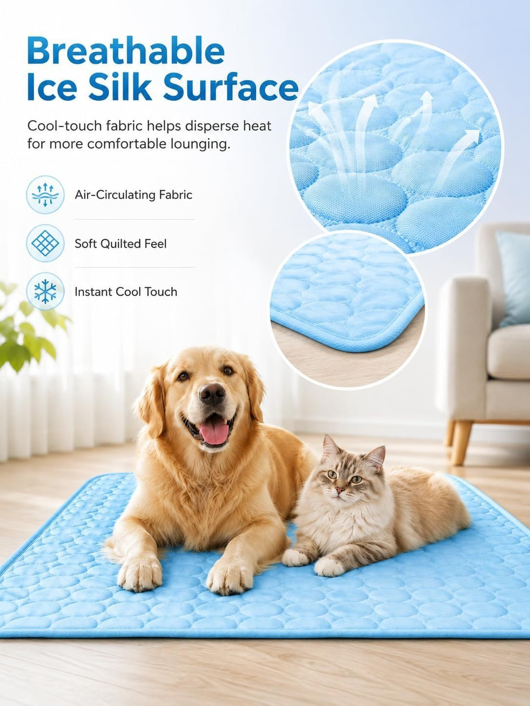 Cooling Pet Sleeping Mat Breathable Sofa Cushion For Dogs And Cats