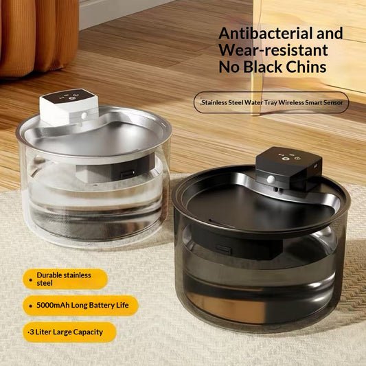 Stainless Steel Cat Water Fountain Wireless Cordless And Automatic