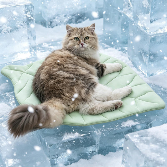 Cat Cooling Mat Leaf Bed Comfortable Soft Fabric Breathable Cozy