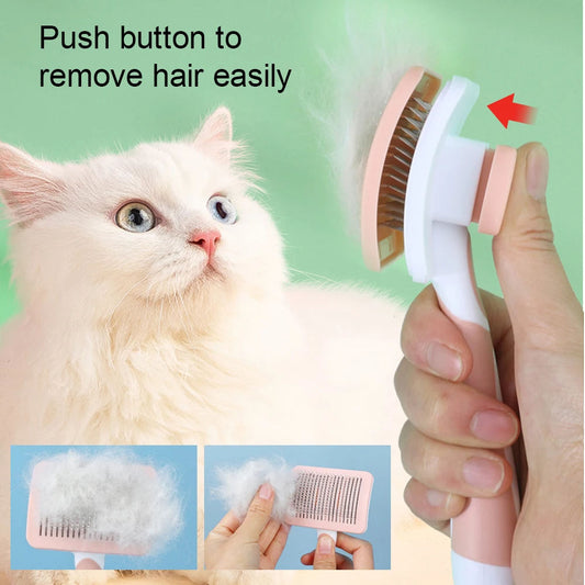 Self Cleaning Slicker Brush For Dogs Cats Pets-one Click