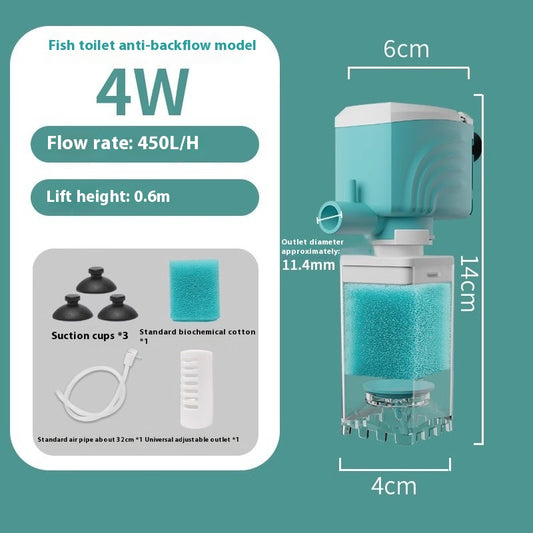 Anti-backflow Filter Aerating Fish Tank Built-in