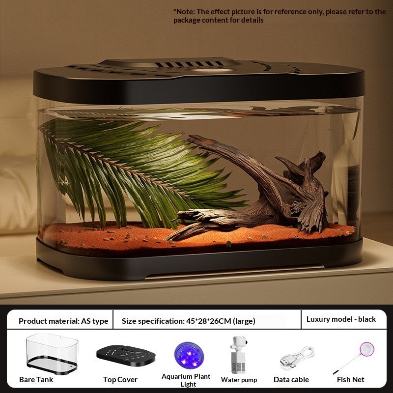Transparent Plastic Fish Tank Aquarium Terrarium Decoration Office