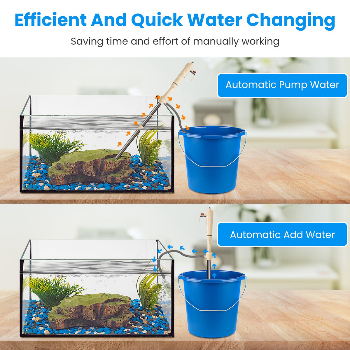 1 Set Multifunctional Electric Aquarium Gravel Cleaner Kit Length