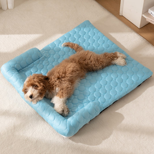 Bed Pet Cooling Mat Dog House Crate Cat Ice Silk Sleeping
