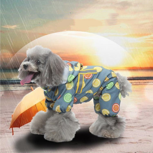 Pet Sound Dog Raincoat Four-legged Reflective Pattern Four Seasons