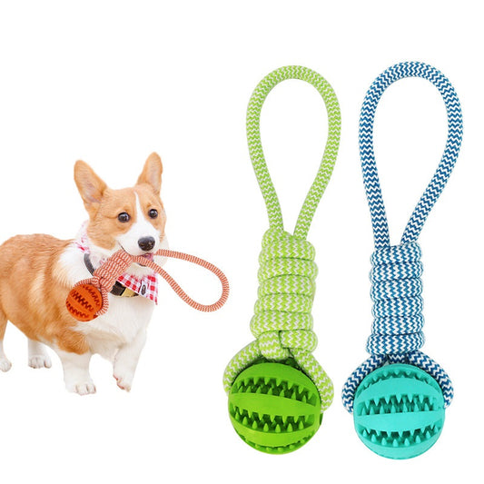 Dog Toys Treat Balls Interactive Hemp Rope Rubber Leaking For Small