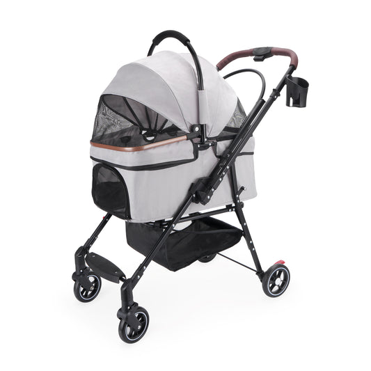 4-wheel Foldable Pet Stroller For Small Dogs Cats 360 Rotating