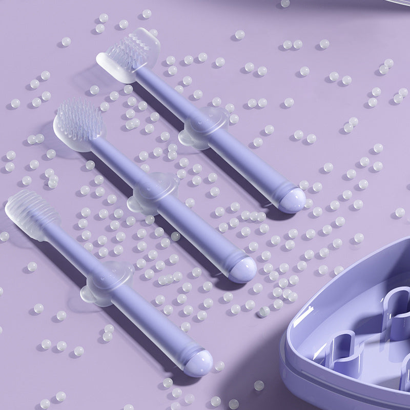 Pet Toothbrush Purple Cat Silica Gel Brush Clear Up Bad Breath