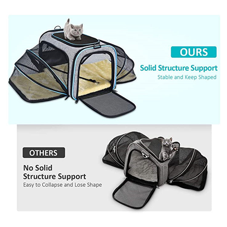 Carrier For Cat Pet Airline Approved Expandable Foldable Soft Dog