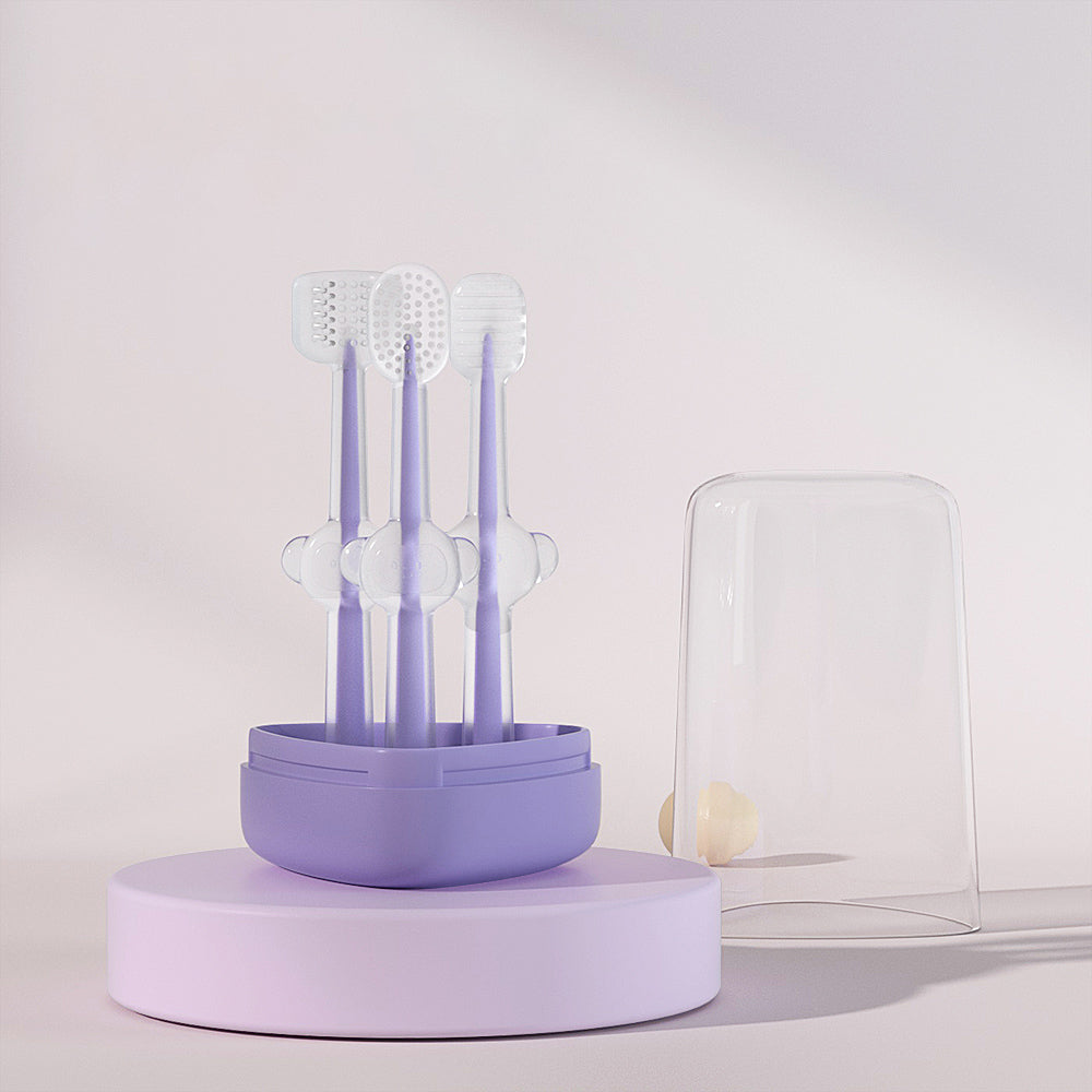 Pet Toothbrush Purple Cat Silica Gel Brush Clear Up Bad Breath