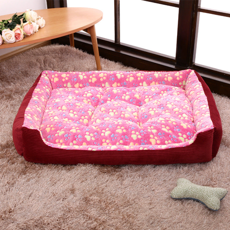 Pet Dog Beds Mats Soft Plush Warm Sofa Kennel Sleep Basket For