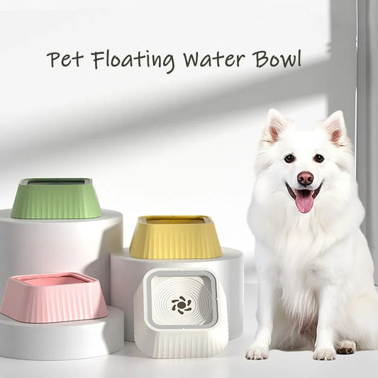 Pets Dog Cat Bowl Floating Water Drinker Not Wet Mouth Splash
