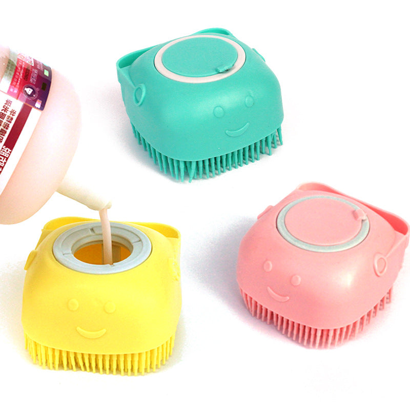 Silicone Dog Bath Massage Gloves Brush Pet Cat Bathroom Cleaning