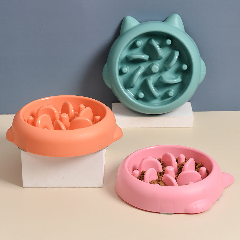 Pet Dog Cat Slow Feeder Bowls Anti Choking Dish Bowl Home Eating