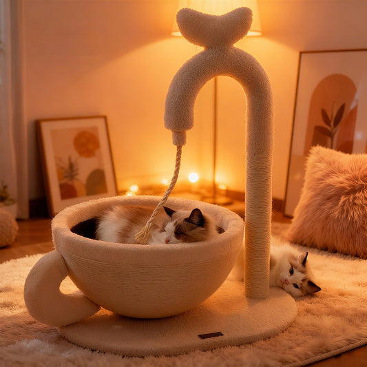 Sisal Cat Scratching Post And Bed Combo Extra Scratchable Toy