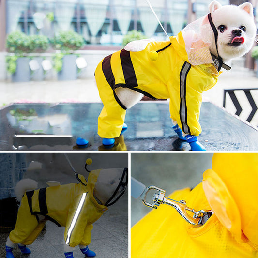 Puppy Dog Raincoat Four-legged Waterproof All-inclusive Teddy