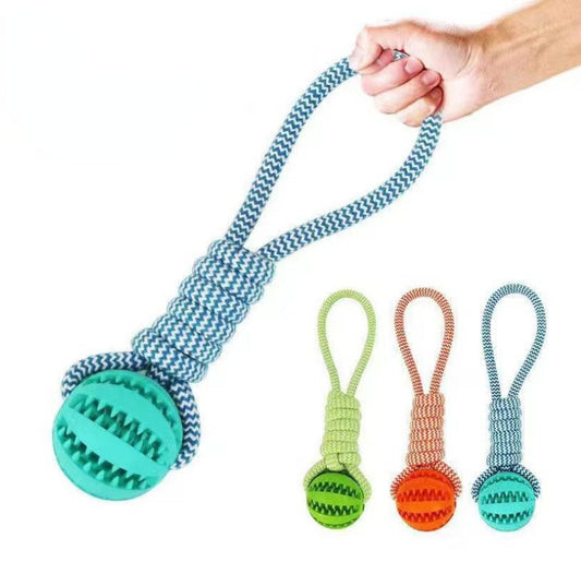 Dog Toys Treat Balls Interactive Hemp Rope Rubber Leaking For Small