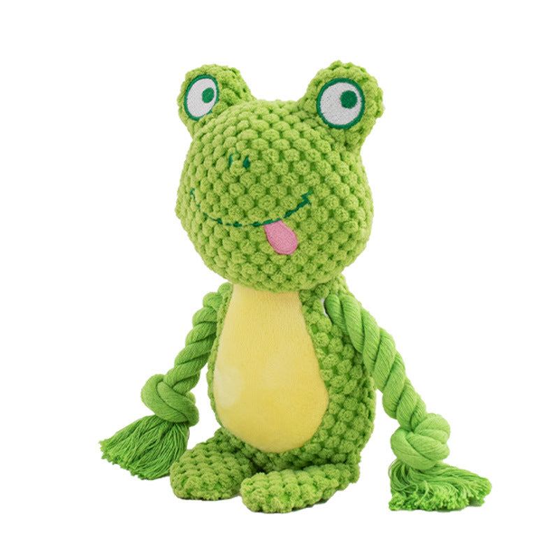 Pet Plush Sound Cotton Rope Toys Interactive Tug Of War Training