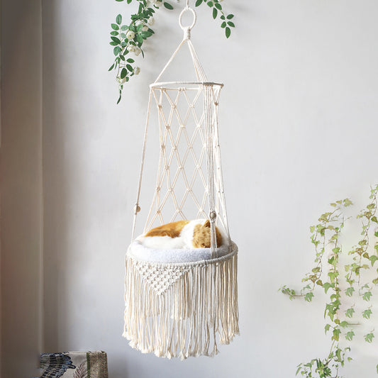 Macrame Hanging Pet Bed Cat Hammock Wall Bed-pet Gifts Swing