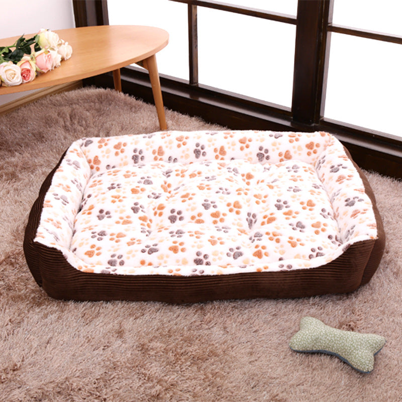 Pet Dog Beds Mats Soft Plush Warm Sofa Kennel Sleep Basket For