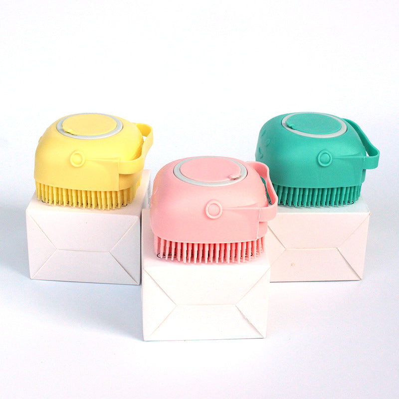 Silicone Dog Bath Massage Gloves Brush Pet Cat Bathroom Cleaning
