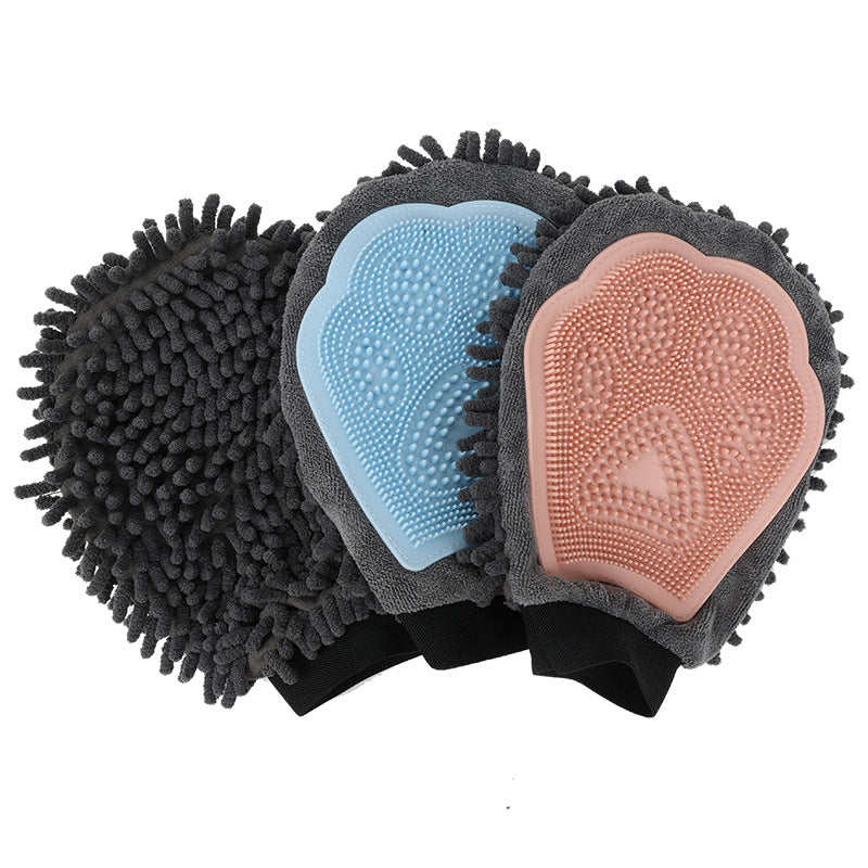Pet Bathing Brush 2-in-1 Grooming Glove Elegant Dog Tool For